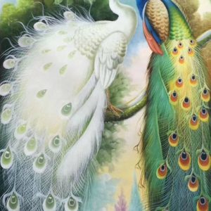 Tranh đôi công, uyên ương mới lạ