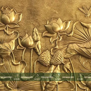 Đắp nổi phù điêu hoa sen xi măng - nhủ đồng